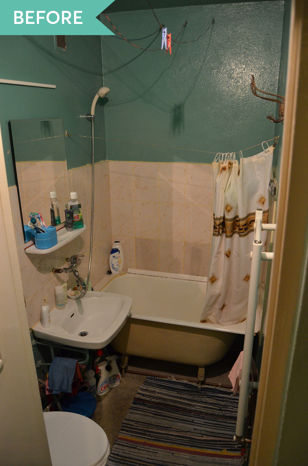 before baie apartament mic