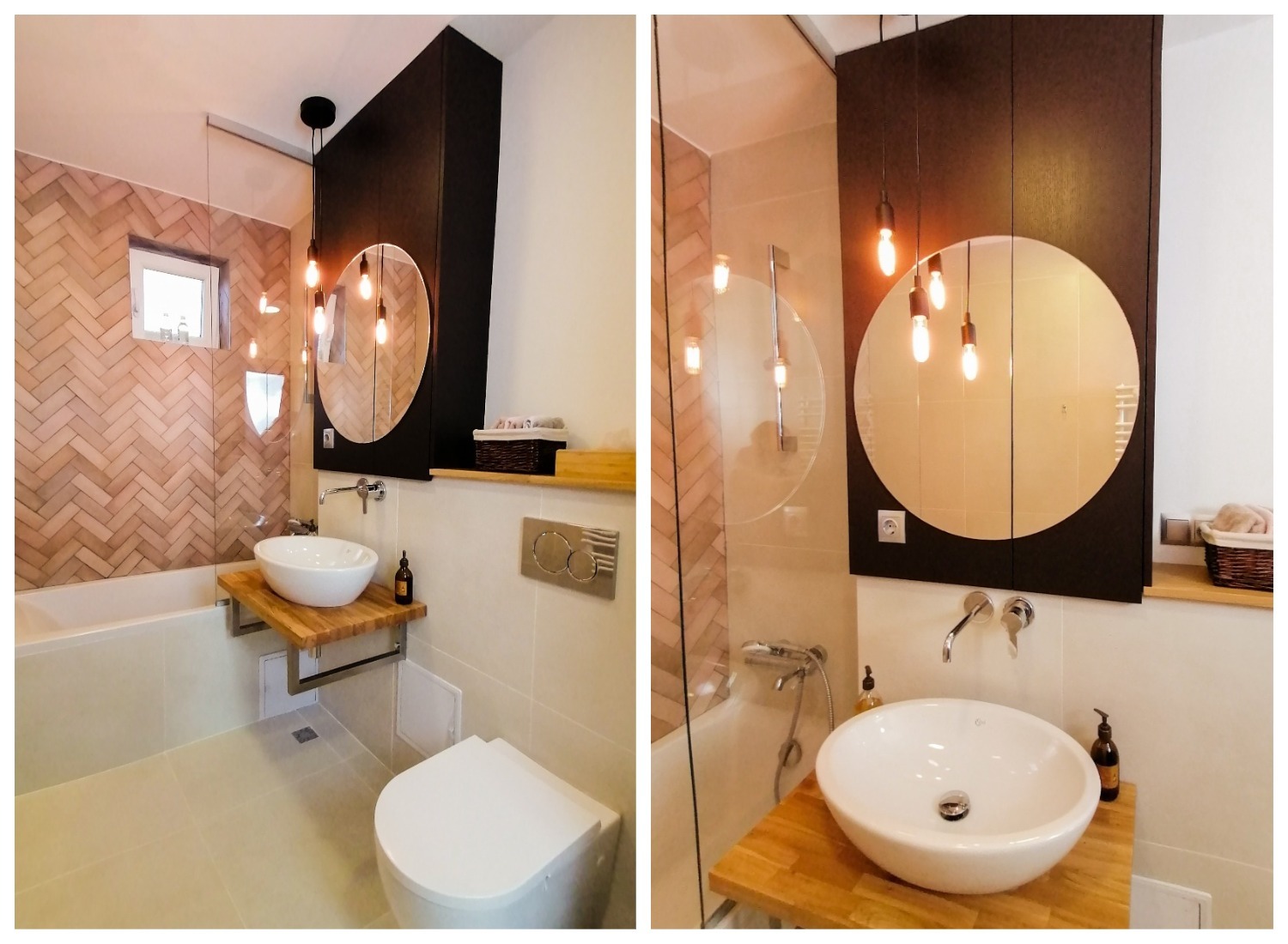 Amenajare baie cu alb si roz Cluj Pibo Projects