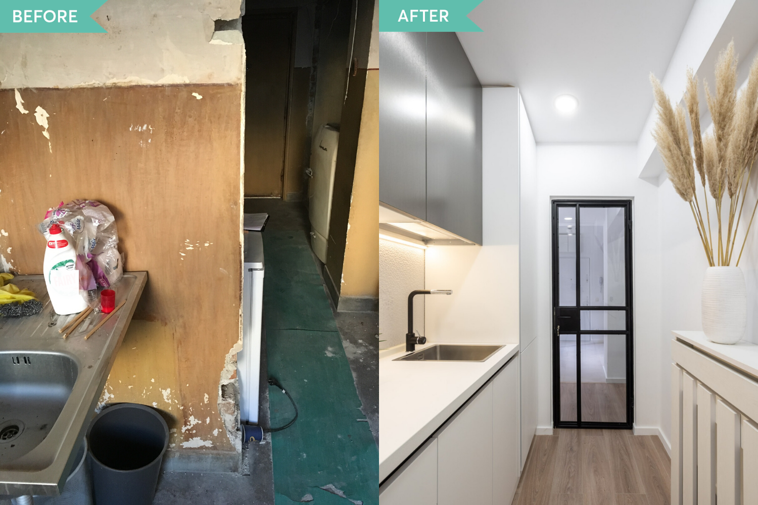Renovare bucatarie apartament vechi - before and after - arh. Cristiana Zgripcea (1)