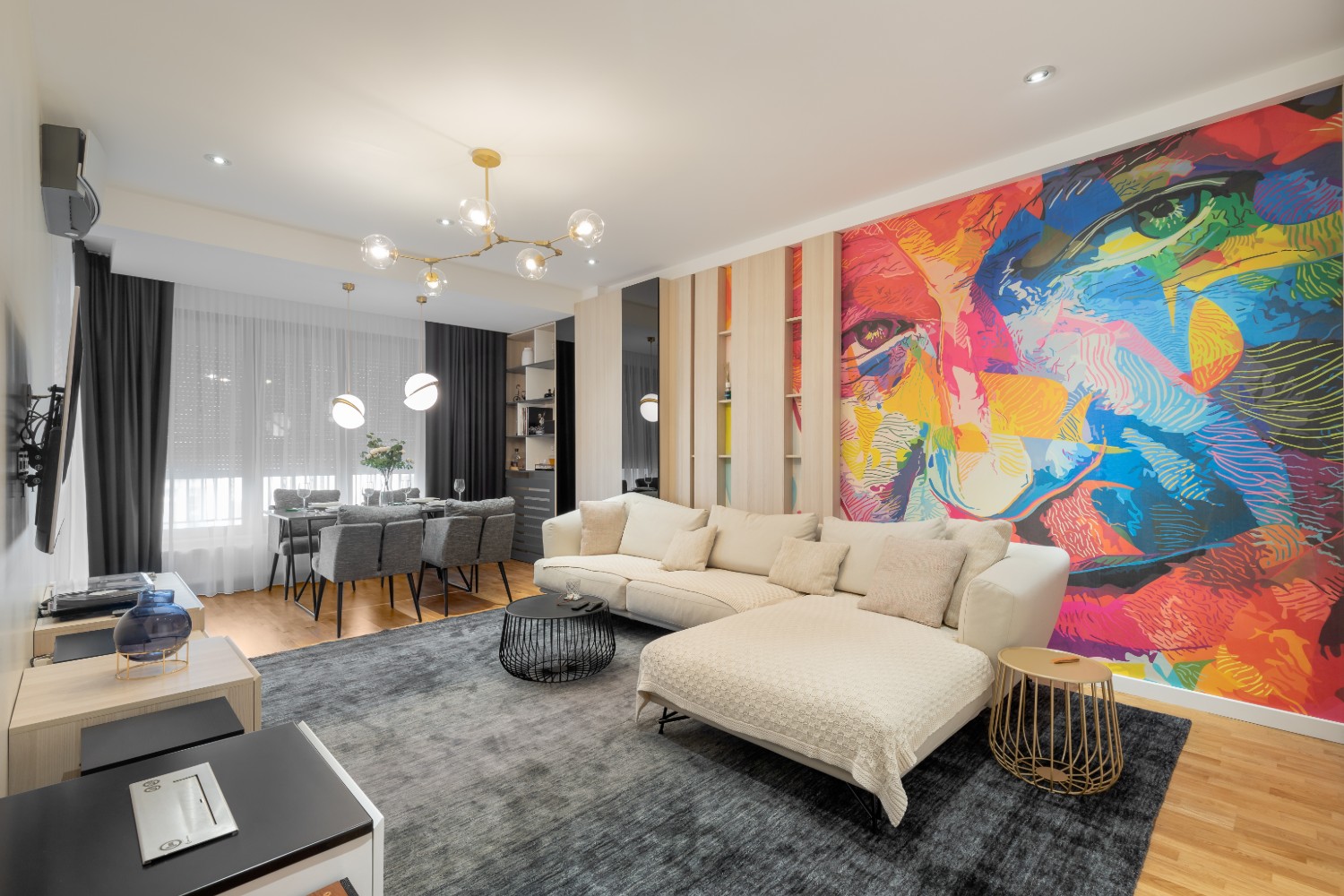 Accent fototapet Placaj _ Semineu Flacara Rece (stanga jos)_Pure Mess Design Bucuresti