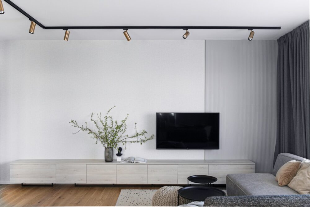 Amenajare living cu canapea gri - Yoka Design - Bucuresti