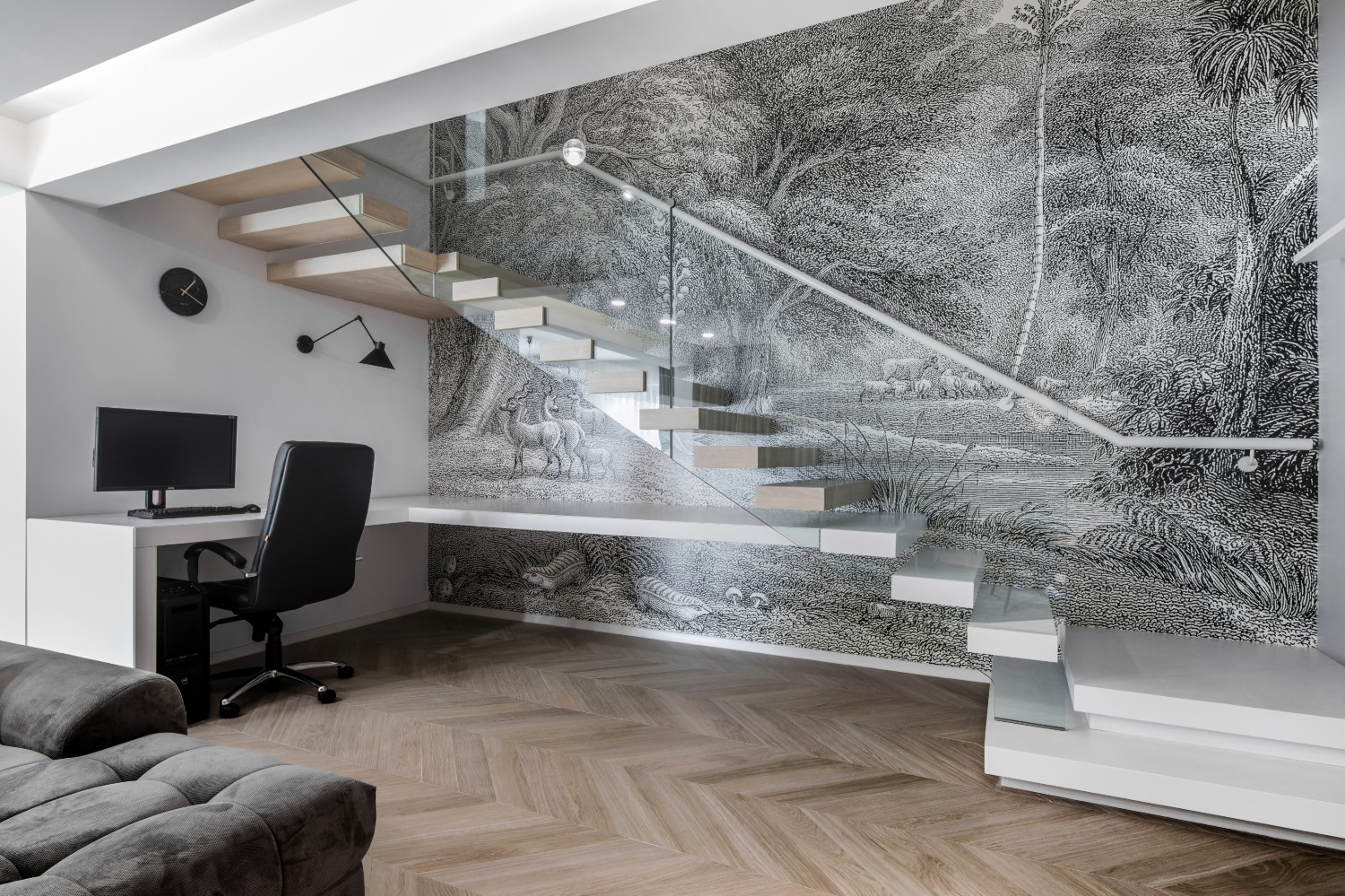Amenajare open space duplex modern_birou sub scara_Studio2.1 Bucuresti (1)