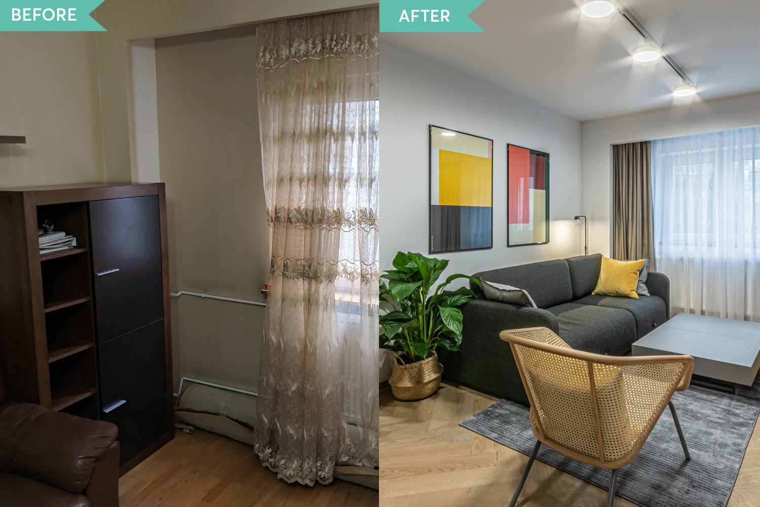 Before and after - amenajare living in stil contemporan - Craftr (1)