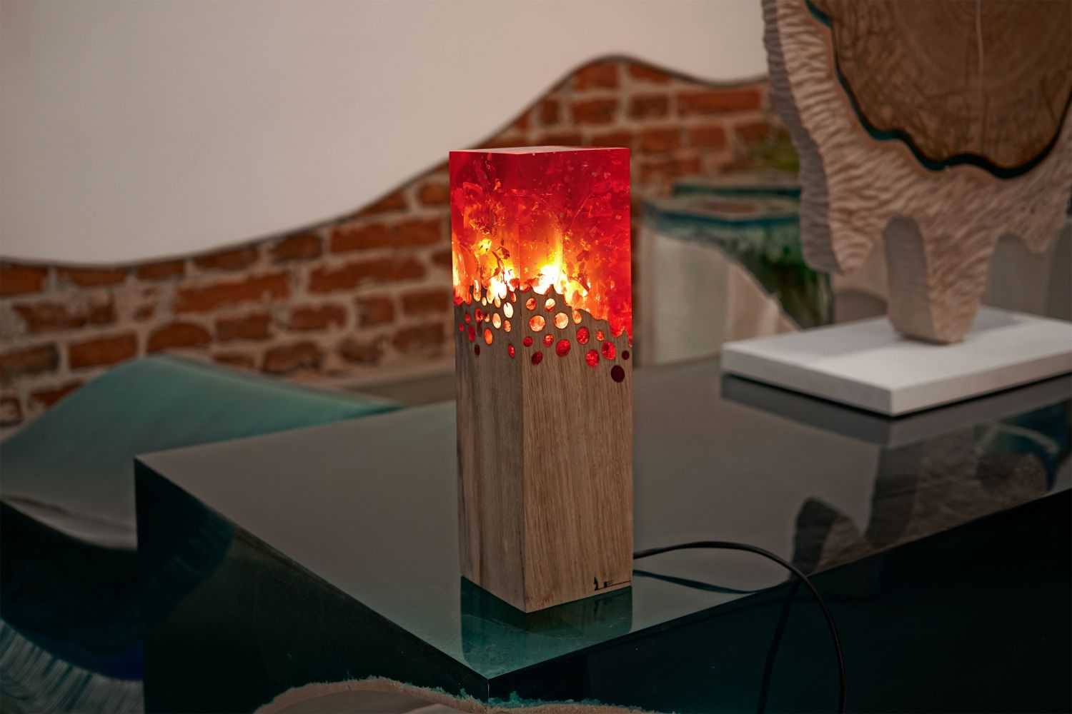 decoratiuni din lemn - lampa dark fracture