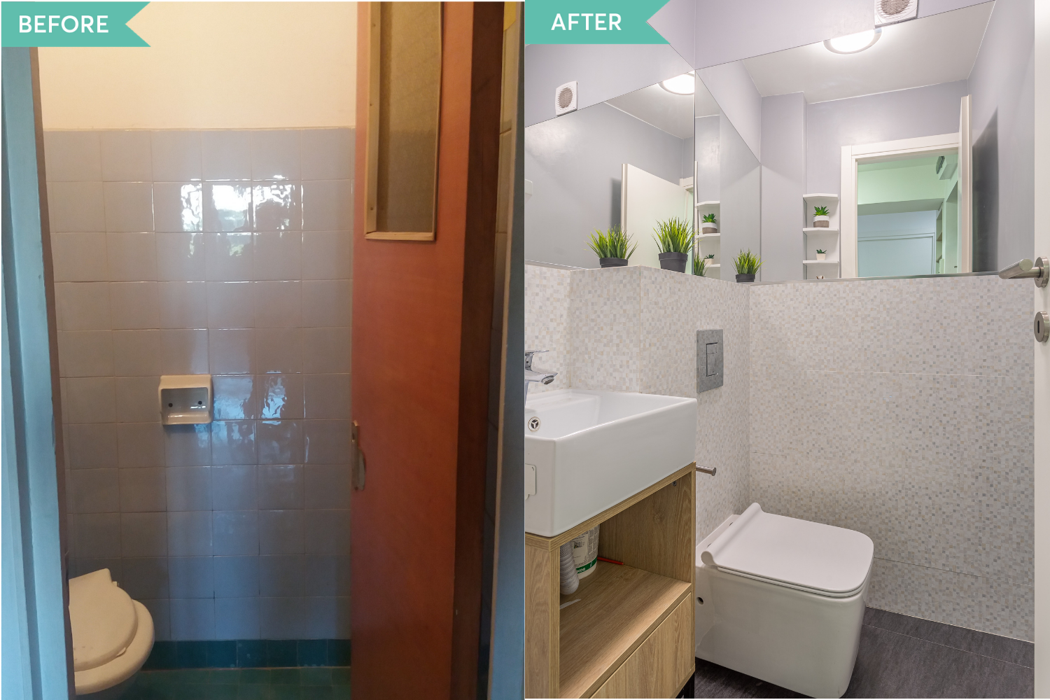 Amenajare Drumul Taberei - before and after - arh. int. Cristina Micu - baie mica