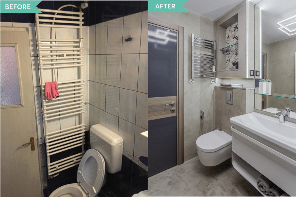 Renovare apartament Vitan arh. Alexandru Bucur Interiology - baie microciment (1)