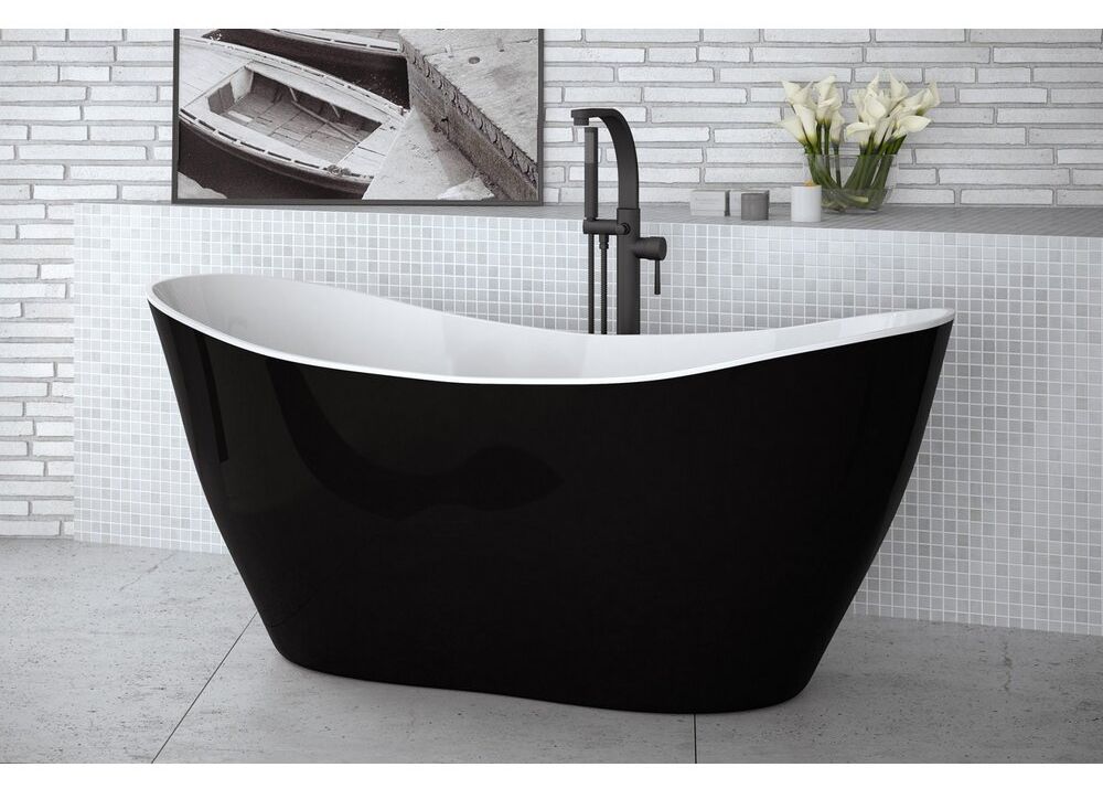 cadă freestanding alb-negru
