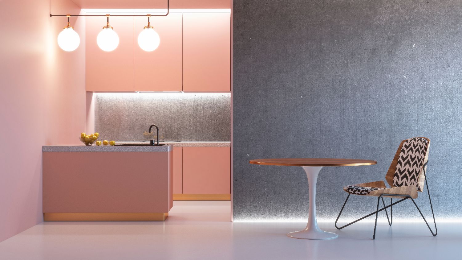 Tendinte Design interior rose gold roz