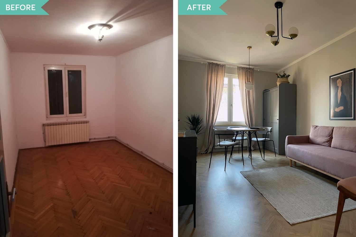 before after amenajare living adela chivarean