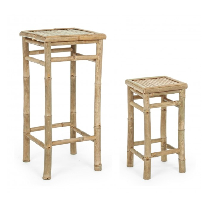 set masuta de cafea si scaun gradina bambus
