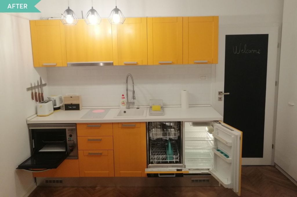 after garsoniera usi kitchineta