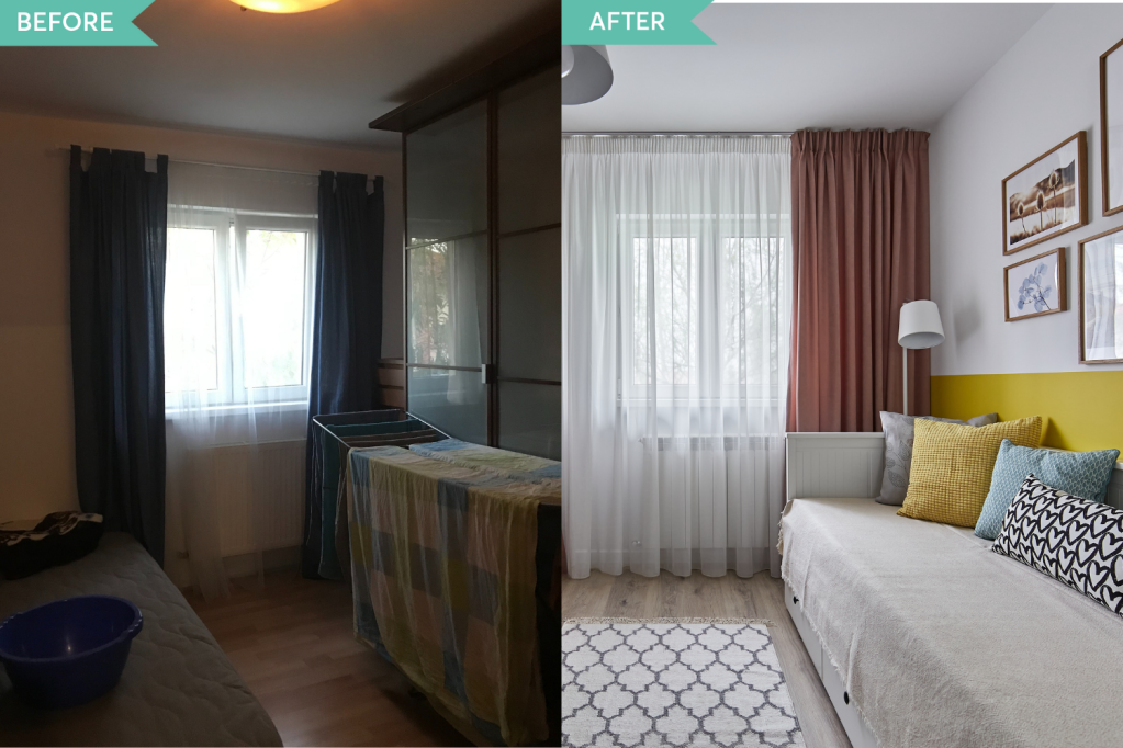 Before and after - renovare birou vila Pipera - arh. Cristina Micu