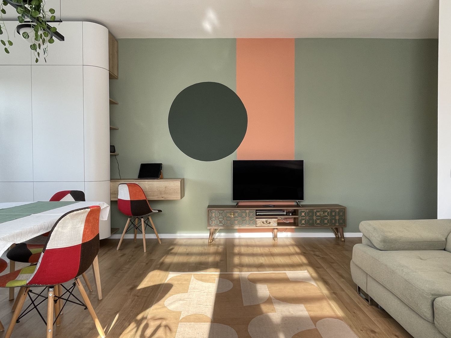 perete de accent amenajare living open space studio a