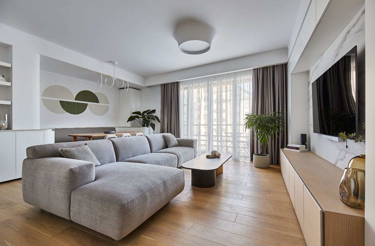 Amenajare open space alb apartament modern Pipera - arh. Andra Bica - Kanso Design (1)