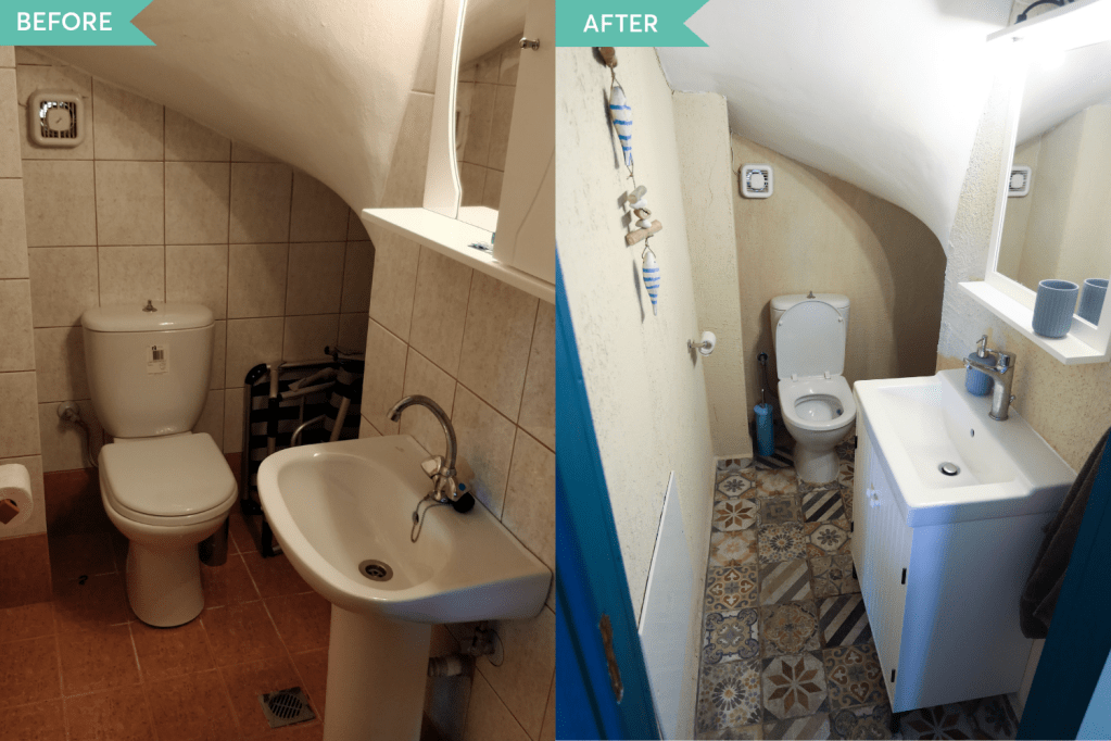 Aphrodite Villa Creta - before and after baie (1)