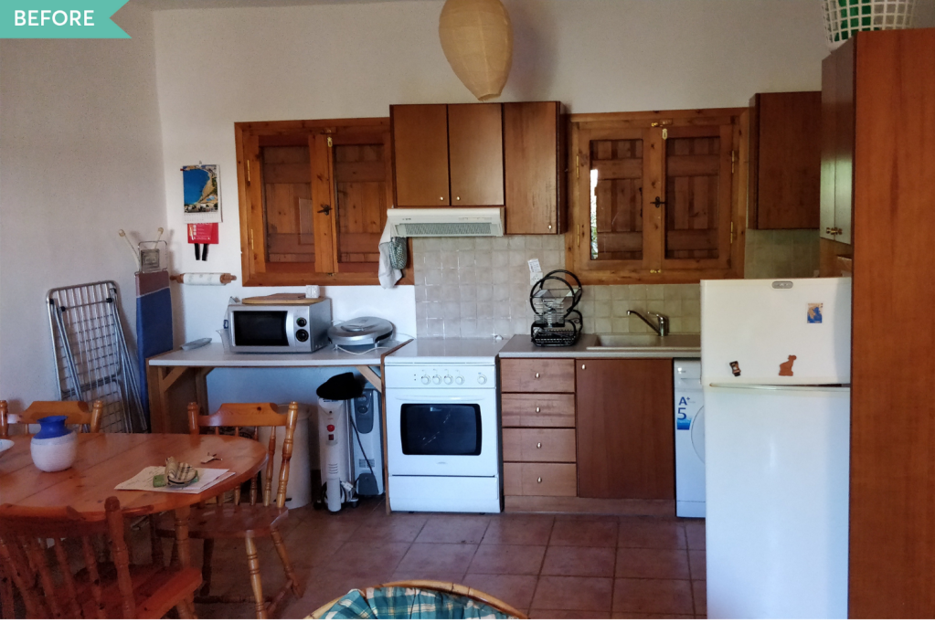 Aphrodite Villa Creta - before and after kitchen (1)