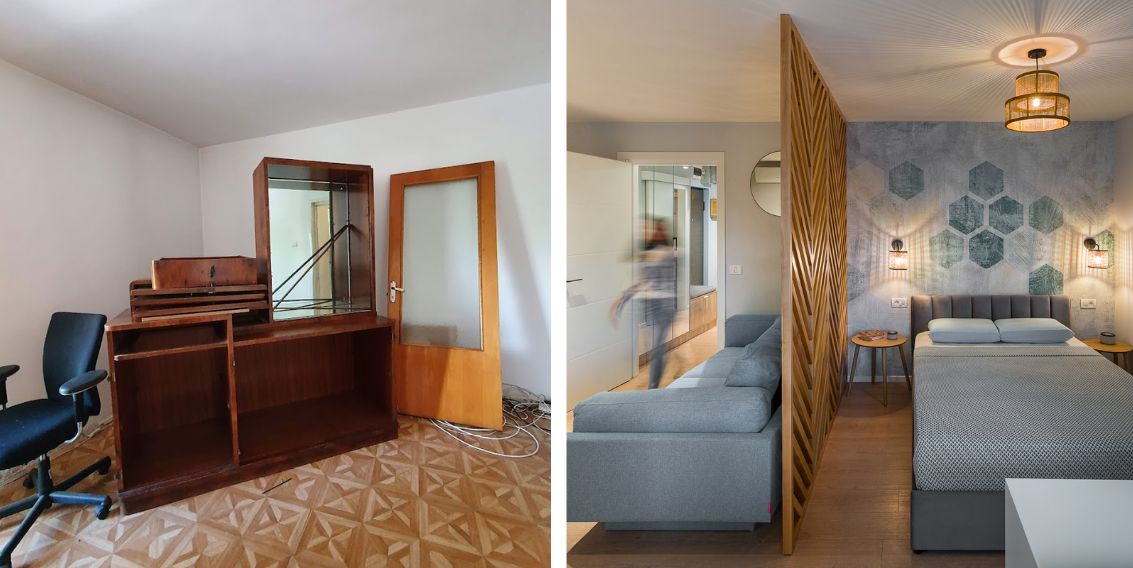 amenajare before and after living