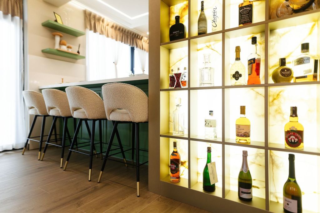 bar bucatarie verde